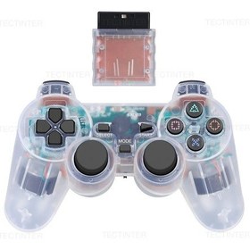 Resim Beyaz-kablosuz Gamepad Sony Ps2 Denetleyicisi İçin Playstation 2 Konsolu Joystick Çift Titreşim Şok Joypad Usb Pc Oyun Kontrolü 