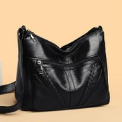 Resim Kadın Moda Omuz Çantası, Büyük Kapasiteli Fermuarlı Crossbody Çanta 