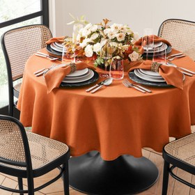 Resim Genoa Dokuma Keten Leke Tutmaz Peçete Tarçın (2'li Set) - 45x45 cm 