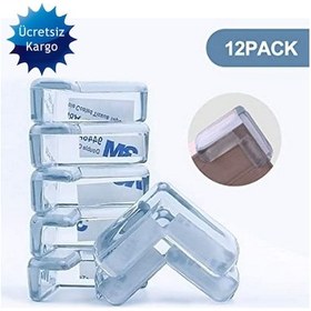 Resim 12 Adet Masa Tezgah Mobilya Kenarı Köşe Koruyucu Yumuşak Koruyucu Çok Renkli 