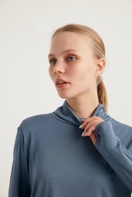 Resim GYM-FIT Balıkçı Yaka Quick Dry Eşofman Üstü - Mavi - XXL 
