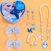 Resim Elsa Prenses Tam Set Kutulu Takı, Sevimli Günlük, Doğum Günü, Cosplay Parti Hediyesi Mükemmel Seçim, Takı Kutusu Dahil 