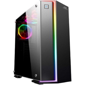 Resim PowerBoost VK-G3906S USB 3.0 Siyah Rainbow RGB Fan Strip Kasa (PSU Yok) Power Boost