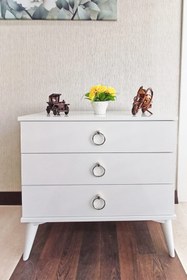 Resim Viola Consept Şifonyer 3 Çekmece Gümüş 