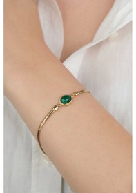 Resim 14 Ayar Altın Yeşil Taşlı İtalyan Bileklik 948 Gold Sarı Altın 