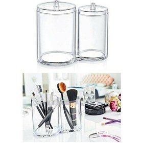 Resim Ikiz Pamukluk Makyaj Ürün Düzenleyici 