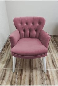 Resim Berjer - Tekli Koltuk-balkon Koltuğu-koltuk-mini Koltuk- Beyaz Ayak - Gül Kurusu 