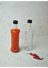 Resim 2'li 100 Ml Şeffaf Sos Şişesi Siyah Sızdırmaz Kapaklı 100 Cc Sosluk Cam Şişe 2 Adet Şeffaf 