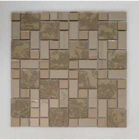 Resim MozaiKristaL Mutfak Tezgah Arası Ve Iç Dekorasyon Için Mix Kristal Mozaik. ( 11 File Karo = 1 M2 Fiyatıdır ) 