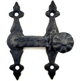 Resim Antika Tarz Dekoratif Pirinç Kapı, Pencere Mandalı - 82x65 Mm, Oksit 