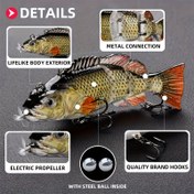 Resim USB ile Şarj Edilebilen LED Işıklı Balık Yemi, Elektrikli Çok Eklemli Robotik Wobbler Swimbait, Su Geçirmez, ABS Malzeme, Babalar Günü, Büyük Anne ve Büyük Baba Günü, Noel, Öğretmenler Günü İçin - Çalışma Voltajı ≤36V, Kullanım Mesafesi 50m'nin Altında 