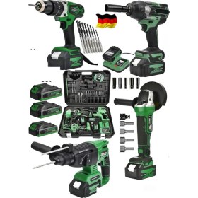 Resim SCHUTZENGER 4'lü Set 2-26 Şarjlı Hilti-Şarjlı TAŞLAMA-13MM Şarjlı Darbeli Matkap-Şarjlı Somun Sıkma Makina Uçlar 