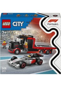 Resim LEGO® City Audi F1® Yarış Arabalı F1® Sergileme Kamyonu 60493 – 7 Yaş Üzeri için Minifigür İçeren Oyuncak Yapım Seti (508 Parça) 