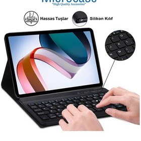 Resim Xiaomi Uyumlu Redmi Pad 10.61 inch Bluetooth Klavyeli Standlı Kılıf BKK4 
