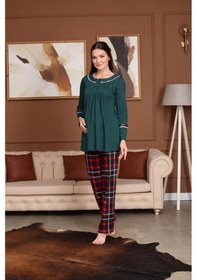 Resim Birolgaye Bone Club 5710 Kadife Hamile Lohusa 3 Lü Pijama Sabahlık Tk 