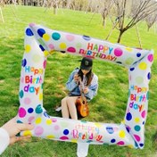Resim 1 adet Mutlu Yıllar Fotoğraf Kabini Çerçevesi Balon - Yeniden Kullanılabilir Alüminyum Folyo, Renkli Puantiyeli Tasarım ile "Mutlu Yıllar" Metni, Partiler, Doğum Günleri ve Kutlamalar için Mükemmel, Elektrik Gerektirmez, 14+ Yaş İçin Uygun, Parti Süslemesi | Puantiye Deseni | Yeniden Kullanılabilir Dekor 