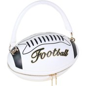 Resim Homyl Amerikan Futbolu Şeklinde El Çantası Koltuk Altı Parti Beyaz 