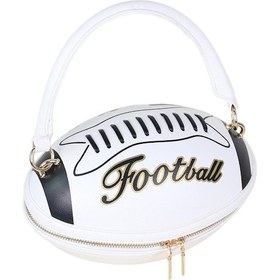 Resim Homyl Amerikan Futbolu Şeklinde El Çantası Koltuk Altı Parti Beyaz 