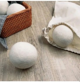 Resim 3 Adet Yünlü Çamaşır Kurutma Topları 500 Ml Çamaşır Kurutma Topu %100 Yün Renkli 
