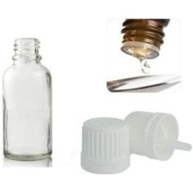 Resim 30Cc Şeffaf Cam Şişe.Tıpalı Kapak.İçten Damlalıklı. 50 Adet 