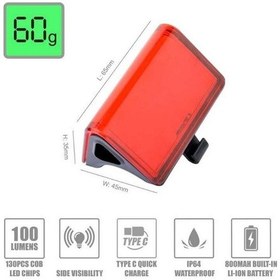 Resim Eastpower Braviga LW-R200 100 Lümen Arka Lamba USB Şarjlı Siyah 
