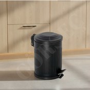 Resim GörSeç 12 Litre Siyah Vintage Pedallı Çöp Kovası Mutfak Çöp Kovası Banyo Çöp Kovası Amortisör Yavaş Kapak 