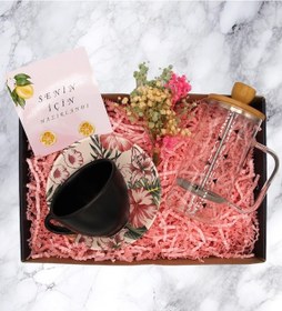 Resim Hediye Kutusu - French Press & Espresso Kahve Fincanı 