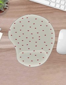 Resim KARMAT Damla, Bilek Destekli, Kırmızı Kalp Desenli, Konforlu Mouse Pad, Pürüsüz Yüzey Mouse Pad Kırmızı- 