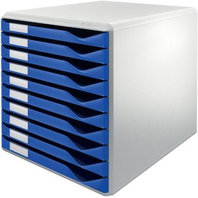 Resim LEITZ 5281-35 EVRAK RAFI 10 ÇEKMECELİ MAVİ 