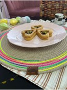 Resim CONAHOME DecoHandy 39cm Neon Renkli Şeritli Jüt Örme Supla Amerikan Servis 