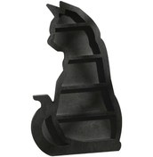 Resim Suntek Ahşap Depolama Rafı Kedi Şekli Duvara Monte Takı Rafı 20.5 x 34 CM 