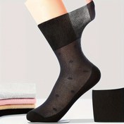 Resim 3'lü Kadın Nefes Alabilir Çorap Seti - Hafif Yazlık File, Koku Önleyici & Bol Kesim Plus Beden, Hamileler ve Yaşlılar İçin - Şık Puantiyeli Desen, Siyah, Rahat Gebelik Çorabı, Stil Sahibi Bacak Aksesuarı, Haç Tasarımı, Sıkılmayan Çorap 