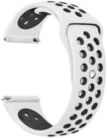 Resim Gpack Ticwatch GTH ile Uyumlu Kordon, Delikli Çift Renk Silikon, Beyaz 
