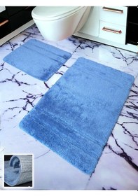 Resim Salzach Mavi 2li Banyo Paspası 60x100 50x60 Cm Mavi 