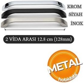 Resim Göksu İnox Metal Mutfak Dolap Kulpları, Çekmece Kapak Kulbu, Mobilya Kulp (96 mm) 