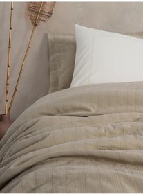 Resim Cotton Box Çift Kişilik Yatak Örtülü Pike Takımı Natura Vilo Bej Çok Renkli 