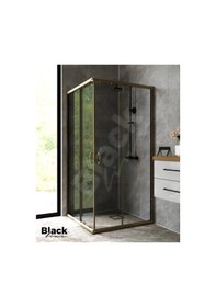 Resim Blackline Bronz Köşe Duşakabin 5Mm Temperli Cam H:190 110 x 130 CM 