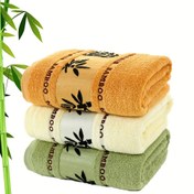 Resim 3 Parça Bambu Lifli Havlu Seti, Bambu Desenli, Hızlı Kuruyan Ultra Yumuşak, Ev ve Banyo Kullanımı İçin İdeal, Modern Tasarım, Uzay Temalı, Dikdörtgen Şekil, 32.0cm*72.01cm 