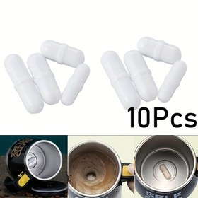 Resim 10 adet Beyaz PTFE Manyetik Karıştırma Çubukları - Kendi Kendine Karıştırma, Kupa & Termal Bardaklar için Otomatik Karıştırma Çubukları, Korozyona & Yüksek Sıcaklığa Dayanıklı, Laboratuvar & Gıda Uygulamaları için İdeal, Manyetik Karıştırıcı 