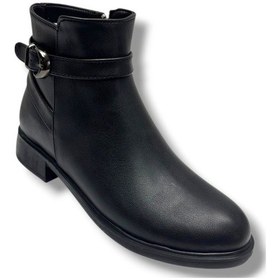 Resim Fancy 5000-26 Anatomik Cilt Deri Tokalı Fermıuarlı Kadın Bot Siyah 