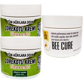Resim 2 Adet Çörek Otu Kremi Orta Boy İçin Krem 100 Ml Krem + Bee Cure Krem 150 Ml / Sırt Bel Kas Diz Dirsek İskelet na Masaj Seti 