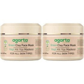 Resim Agarta Doğal Yeşil Kil Yüz Maskesi 150ML (2 Li Set) 