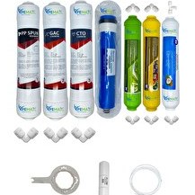 Resim Pemax Water Solutions Kapalı Kasa Su Arıtma Cihazlarına Ecomax 7'li ReVerse Osmosis Mebran Alkali-Mineral-Tatlandırıcı 