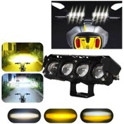 Resim Motosiklet Spot Işığı Dış Lens Araba Led Far Güçlü Spot Sis Lambası, Model: Sarıya Yakınᖪ Beyaz-3 Teller 