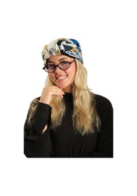 Resim Hürrem Bone Saks Mavisi Pratik Hazır Geçmeli Tesettür Bone İpek Desenli 2410 24 Saks Mavisi 