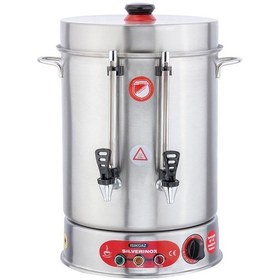 Resim Işıkgaz Silverinox 160 Bardak Ses İkazlı Metal Musluklu Çay Makinesi Gri 