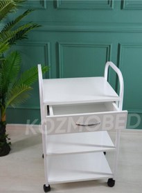 Resim Hamak Sepeti Tek Çekmeceli 2 Raflı Etejer Beyaz Renk 