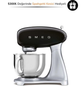 Resim SMEG 50'S Style Retro Siyah Stand Mikser SMF02BLEU 