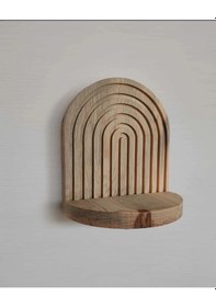 Resim Dekoratif Duvar Rafı Gökkuşağı Desenli Raf Mumluk İskandinav 