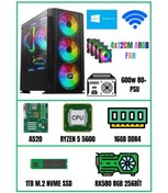 Resim RAMTECH BİLGİSAYAR SHERRY Ryzen 5 5600 16Gb Ram 1Tb M2 Nvme SSD Rx 580 8Gb Ekran Kartı Masaüstü Hazır Sistem Bilgisayar 